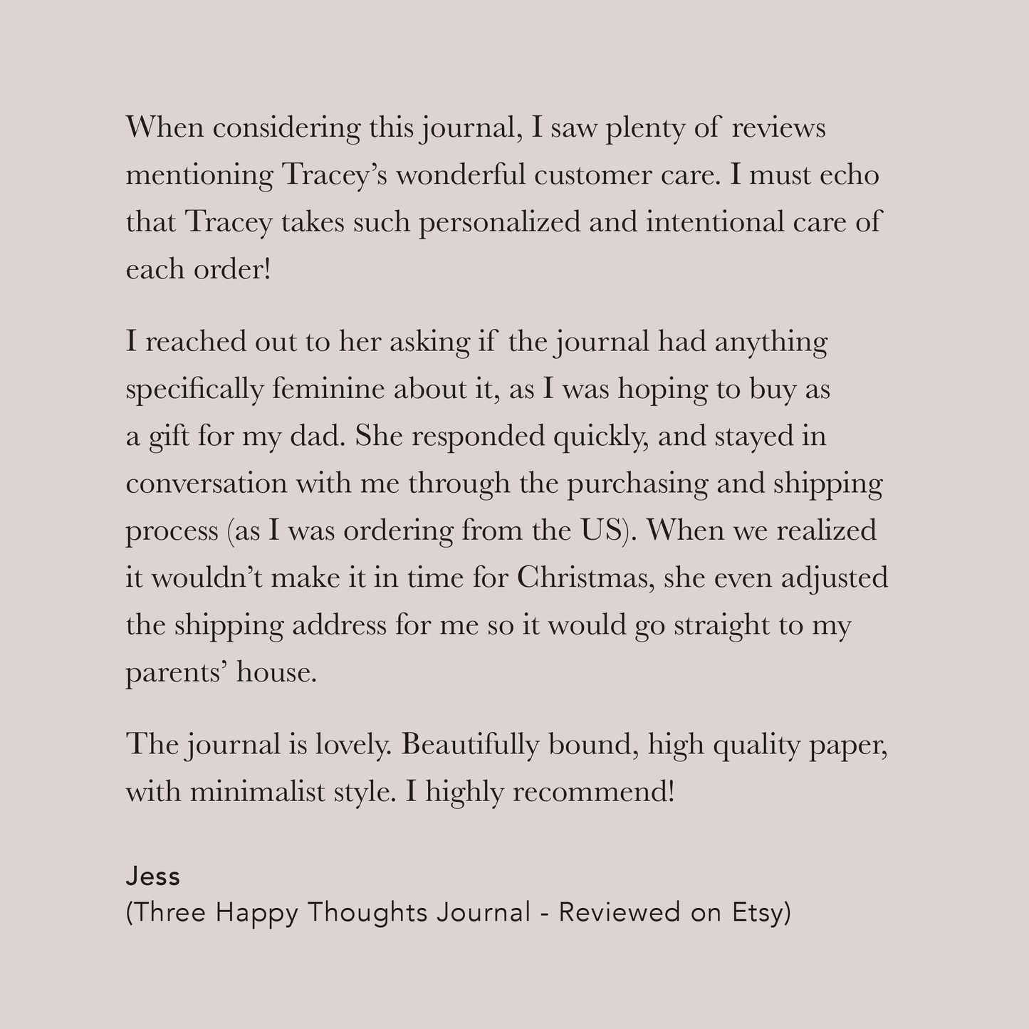 customer review three happy thoughts gratitude journal