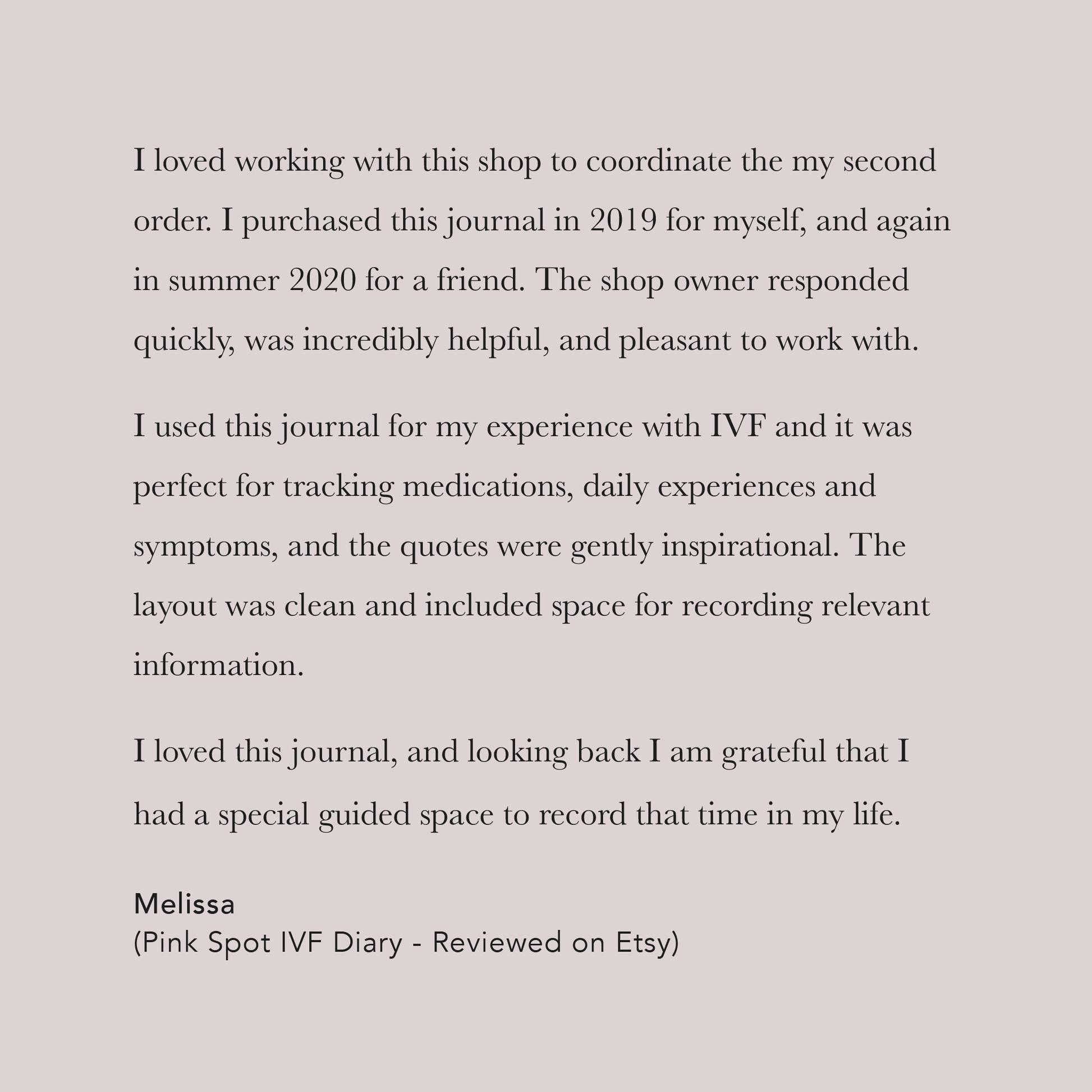customer review pink spot ivf journal